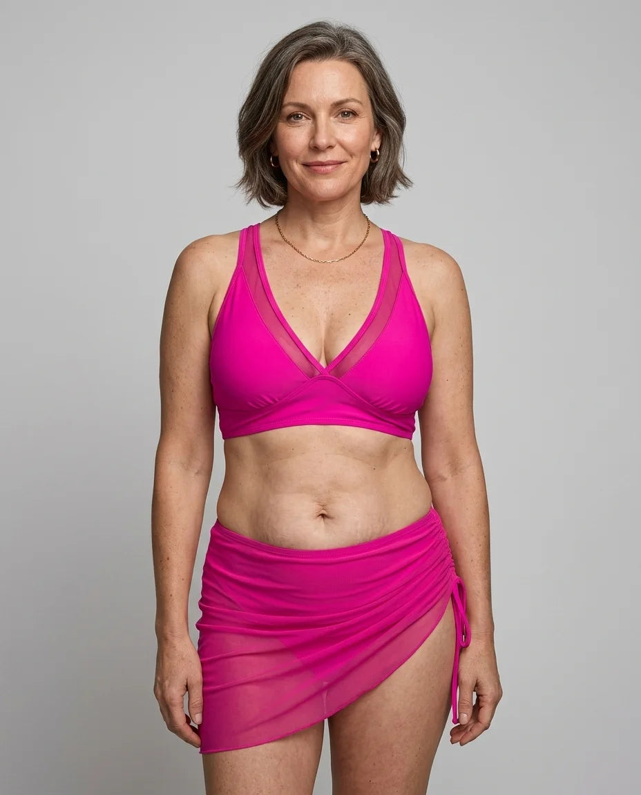 Maillot de bain taille haute deux pieces
